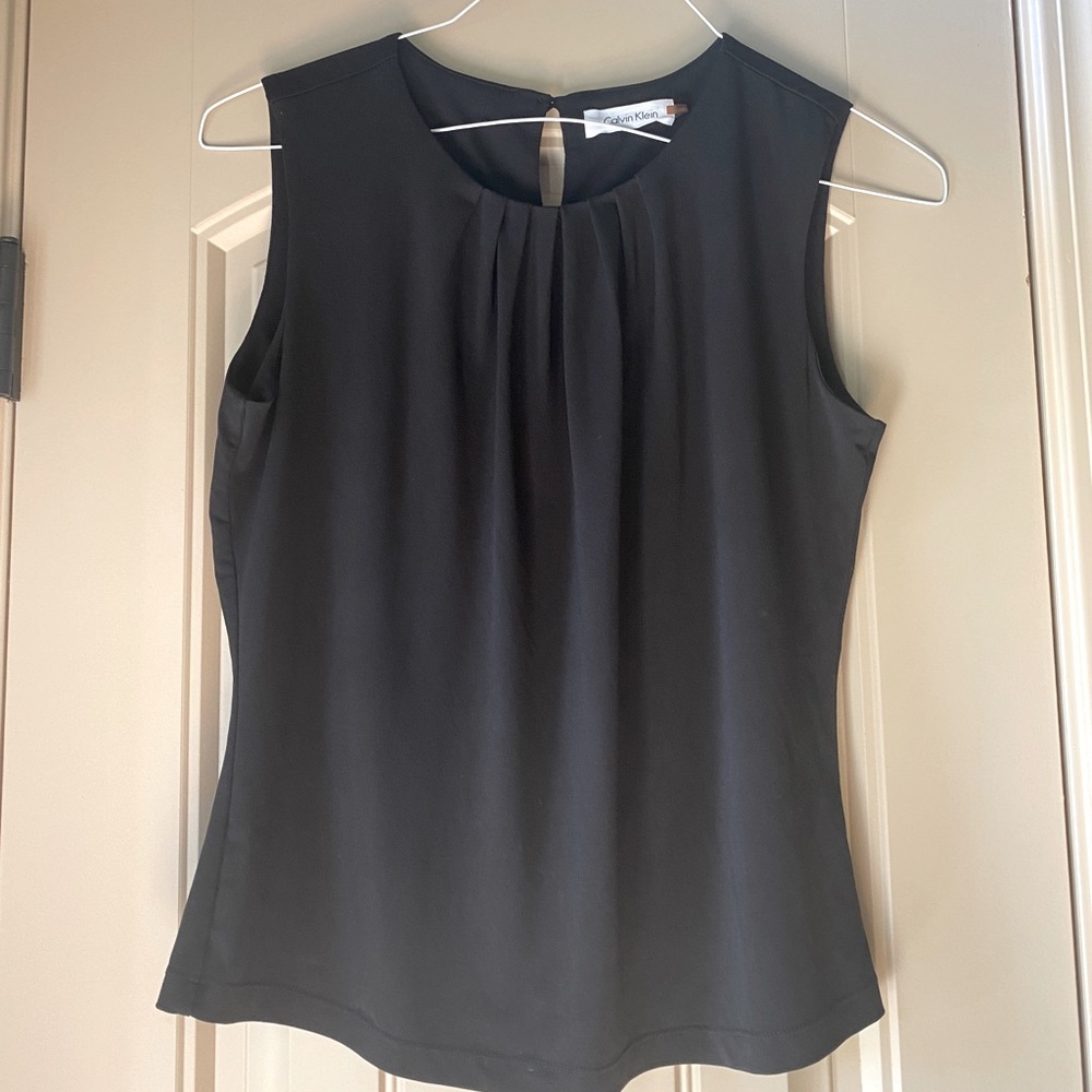 Calvin Klein black sleeveless women’s blouse